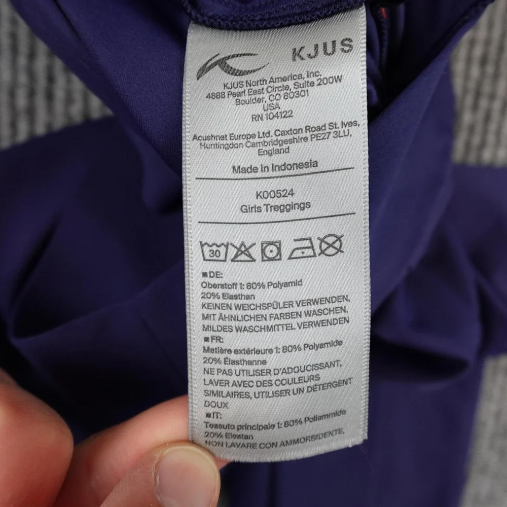 KJUS Treggings Leggings Girls 11-12 Purple Ankle Stretch Elastic Waist K00524